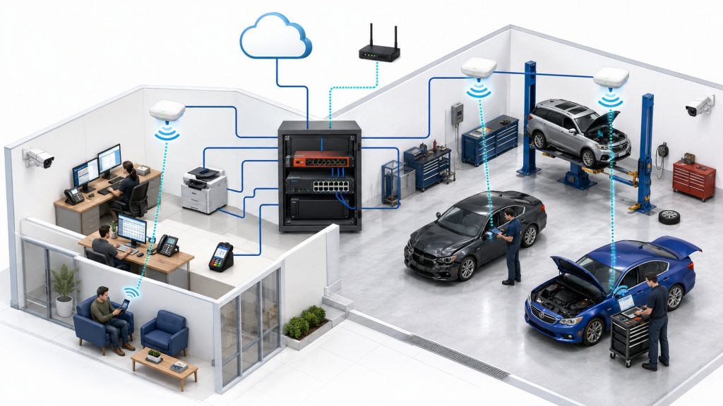What Internet and Wi-Fi Setup Does a Collision Center Actually Need?